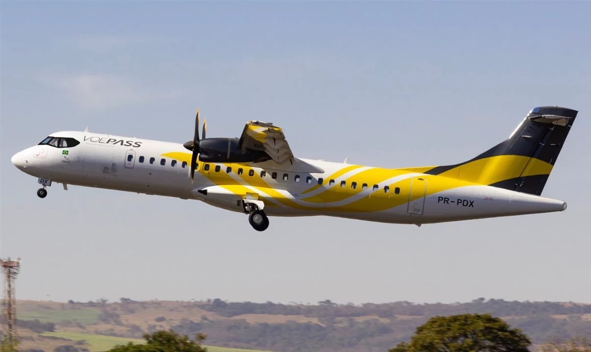 Aeronave ATR 72 da Voepass, prefixo PR-PDX